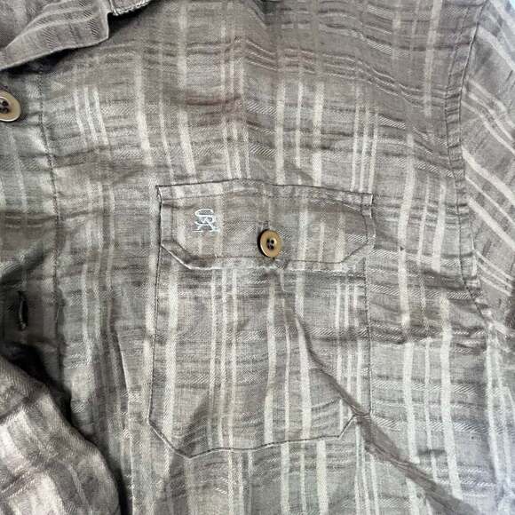 Stacy Adams Men's 2XL Short Sleeve Brown Cotton Linen Shirt - Picture 6 of 10